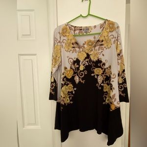 Black and yellow blouse